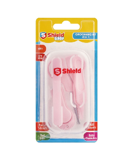 Shield Baby 4-In-1 Grooming Kit, 0 Months+, Pink