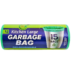 Clean & Clean Kitchen Large Garbage Bag, 24x36, 15-Pack