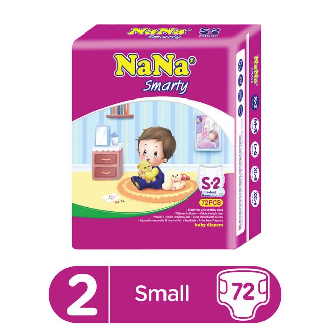 Nana Smarty Diapers Jumbo Small 72Pcs